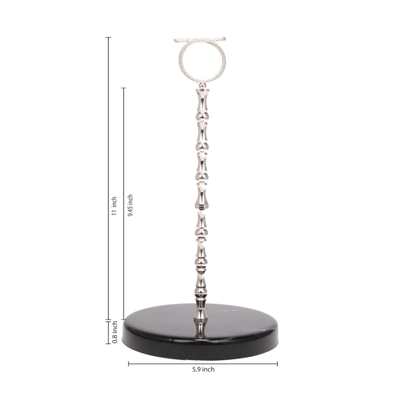 Y Luxe Black-Silver Marble Countertop Paper Towel Holder - Elegant