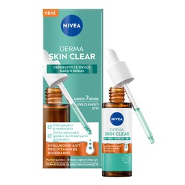 NIVEA Derma Skin Clear Dengeleyici, Sivilce Karşıtı Serum 30ml, Yağlı ve Sivilce Eğilimli Ciltler,Pro Vitamin B5,Niasinamid,Hyaluronik Asit