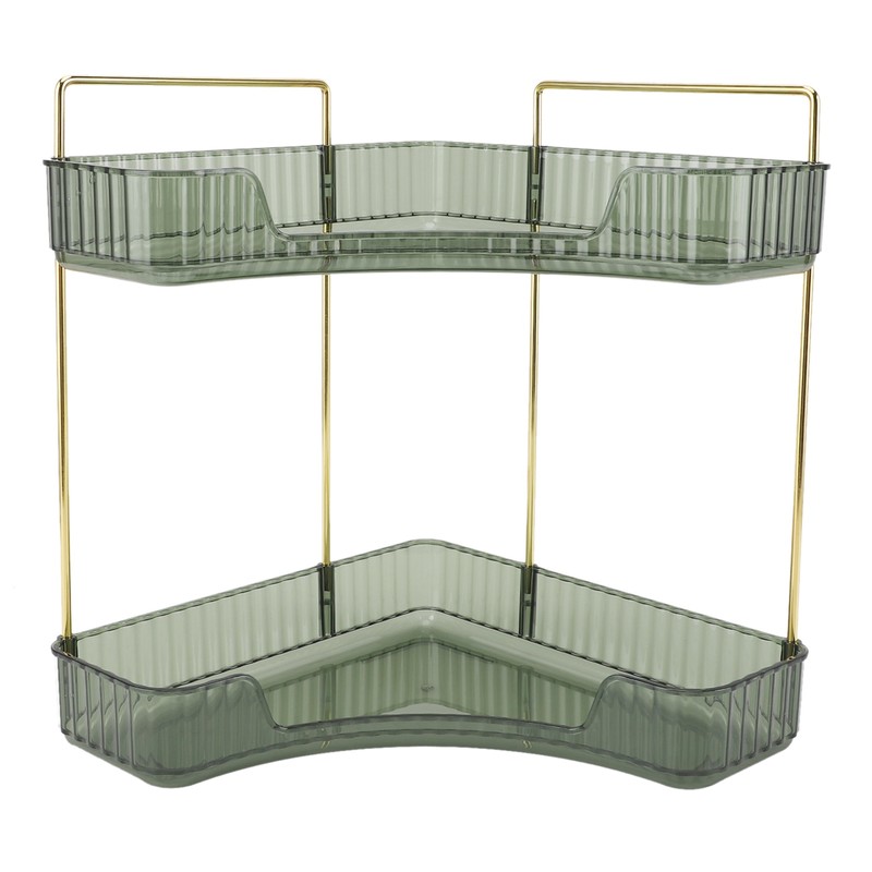 2 Tier Corner Bathroom Countertop Organizer Space Saving Easy Assembly