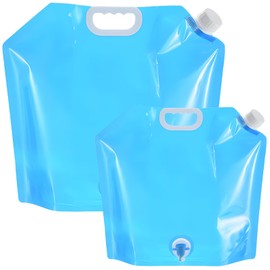 Wasserkanister mit Hahn, Wasserkanister, 2 Stück Trinkwasserkanister, Tragbarer Faltbarer Wasserkanister mit Verschlussdeckel, wasserkanister faltbar für Outdoor Festival Camping Zubehör (1x5L+1x10L)