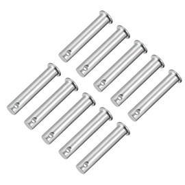 sourcing map Single Hole Clevis Pins,10mm x 50mm Flat Head Zinc-Plating Steel 10 Pcs