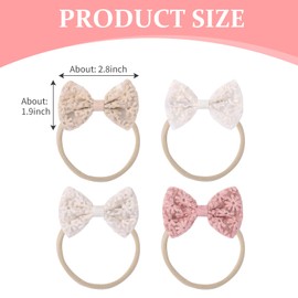 8 Pcs Baby Girl Bow Headbands and Clips Set Newborn Baby Headbands with Soft Hair Bands Cute Toddler Hair Accessories and Babys Hairs Bows Gift Set