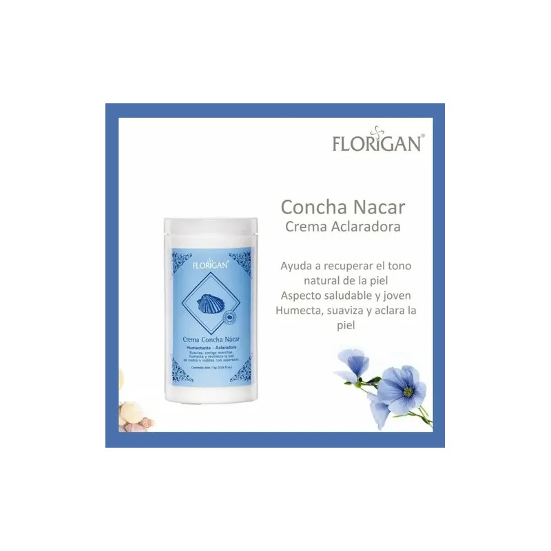 Crema Aclaradora Concha Nácar Florigan® 1kg. Pack 3 Piezas