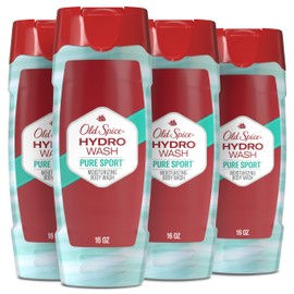 Old Spice Moisturizing Body Wash for Men, Hydro Wash, 2-in-1 Long Lasting Scent & Deep Hydration, 24/7 Shower Fresh, Pure Sport Scent, 16 oz (Pack of 4)