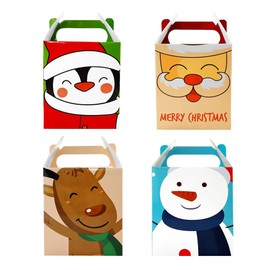 Cajas para regalo, dulceros para navidad, Paquete de 24 piezas (6 cajas de cada diseño) Tarjetitas de regalo.