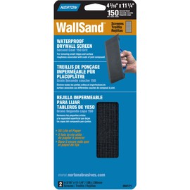 Norton 04171 Wallsand 150 Grit Die-Cut Drywall Screen Sanding Sheet, 4-3/16-Inch Wide x 11-Inch Long, 2-Pack