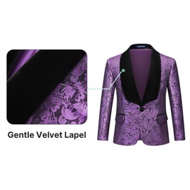 Boys Suits Formal Dress Purple Floral Tuxedo Suits Sets Size 8 for Boys Kids 3 Pieces Toddler Suits Outfit