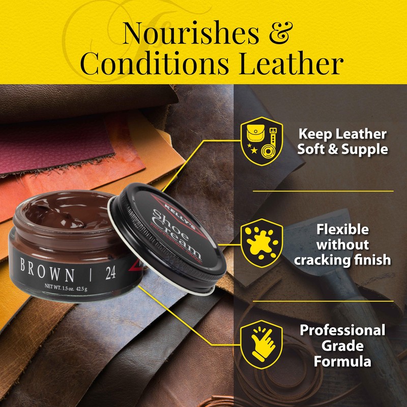 Kelly's Brown Shoe Polish 1.5 oz - Professional Leather Shoe