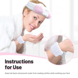 1 headband and 2 bracelets hair band cosmetics, make-up hair band, cosmetic hair band, make-up hair band, skincare hair band