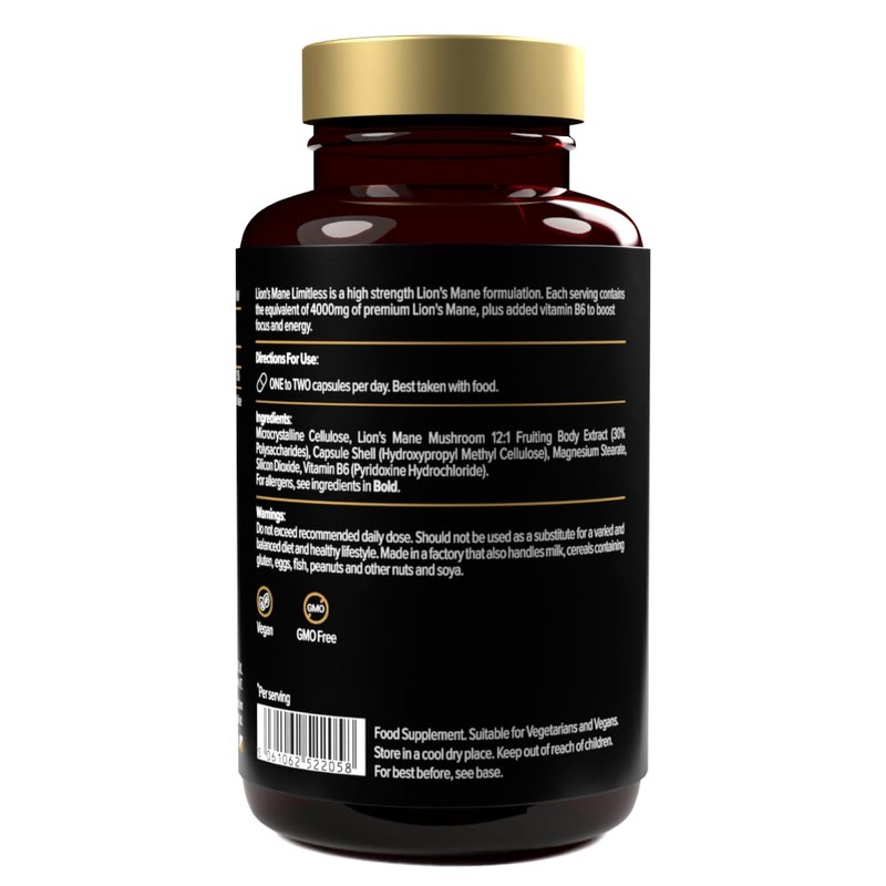 Lion's Mane Limitless | 4000mg Per Serving | Supports Brain