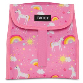 PackIt Freezable Lunch Sack, Unicorn Dream Pink, Built with EcoFreeze Technology, Foldable, Reusable, Velcro Closure, Perfect for Fresh Meals On the Go