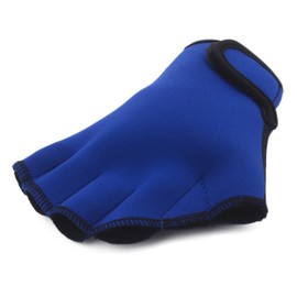 (Medium, Blue) - MioCloth Swim Gloves Aquatic Fitness Water Resistance Aqua Fit Workout Fitness Gear Webbed Training Gloves