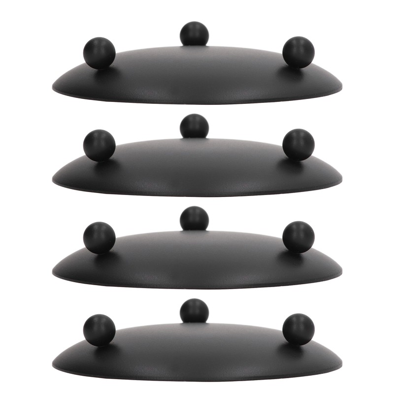 4pcs Iron Plate Candle Holder Retro Modern Round Black Matte