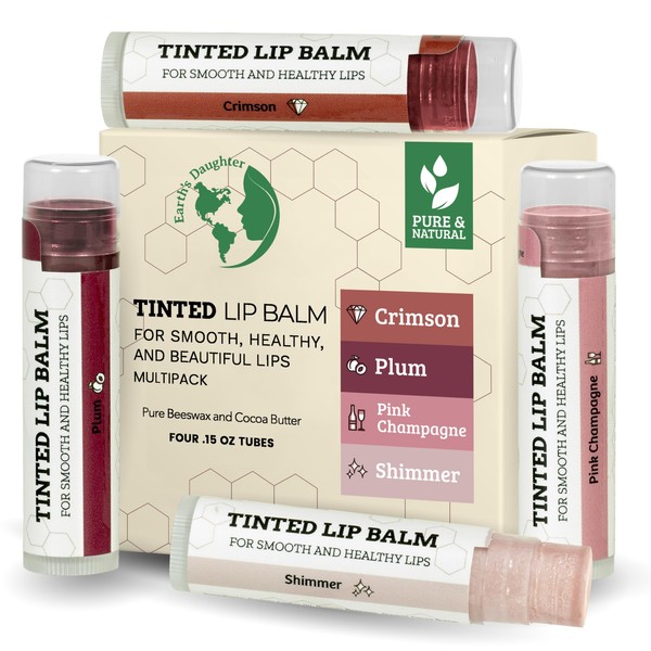 Earth's Daughter Tinted Lip Balm 4 Pack of Assorted Colors
