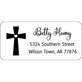 Atelier Elegance Custom Address Labels, Any Name, Any Address, Cross