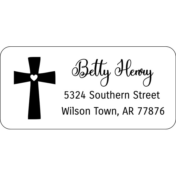 Atelier Elegance Custom Address Labels, Any Name, Any Address, Cross