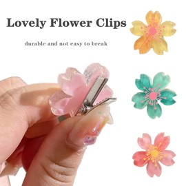 15 PCS Flower Hairpin Mini Flower Hair Claw Clips Cherry Flower Clips for Photograph Daily Party Women Girls Hair Styling Accessories