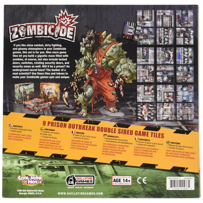 Zombicide Season 2: Prison Outbreak 9 Double-Sided Game Tiles -