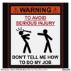 AJ's Signs & Apparel Funny Avoid Injury Warning Sticker, Decal,