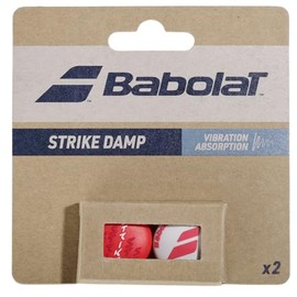 Babolat - Set of 2 Grips Model Strike Damp, for Pure Strike Racquets, Vibration Damper Red, One Size, Maximum Vibration Absorption, Tennis Accessories