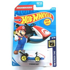 Hot Wheels Mario Kart Go-Kart, Red, 1:64 Scale Die-Cast Metal, Kid, Children