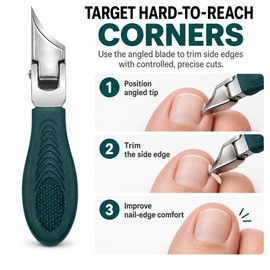 Slant Edge Toenail Clipper Set for Thick Nails – Stainless Steel Eagle Beak Nail Trimmer Kit for Home Care