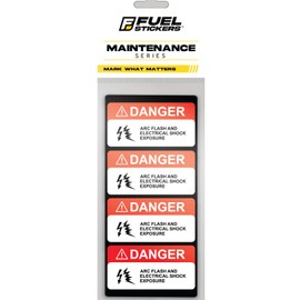 Danger Arc Flash Pegatinas (pequeñas) | Señales de alta resistencia para maquinaria y equipo | Etiquetas de seguridad resistentes a la intemperie, ultra duraderas, fabricadas en Estados Unidos (2 x 1