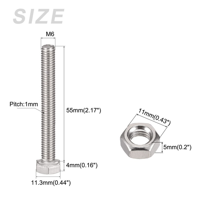 METALLIXITY Hex Head Screw Bolt Nut Flat Lock Washer Kit