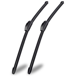 Kitchasy OEM Quality 24" + 21" Universal J/U Hook Front Windshield Wiper Blades, Quiet All-Season Automotive Replacement Blades, Durable Stable Front Windscreen Wiper (Set of 2)