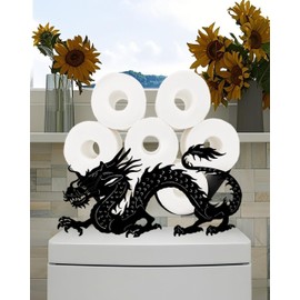 Funny Dragon Toilet Tissue Holder,Animal Paper Holders,Decorative Metal Papers Holder,Funny Toilet Animal Storage for Bathrooms,Bathroom Paper Organizer for Extra 8 Rolls Free Standing Art Decor