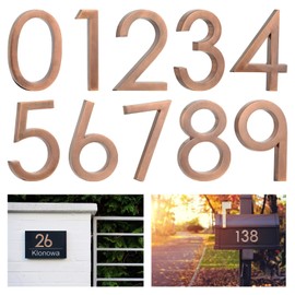 Self Adhesive Mailbox Numbers,Door Address Number Stickers for Office Room,Raised 3D Effect,Chrome Plated (2.36" 20 Pack(0-9) Bronze Plating)