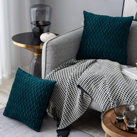 Sunia Cushion Covers Pack of 2, Original Striped Velvet Cushion Covers for Home Bedroom Decor