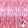 4 Pack Pink Foil Fringe Curtain Backdrop, 3.2Ft x 9.8Ft