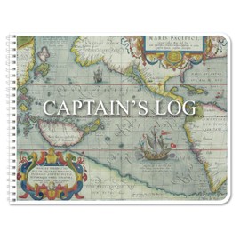 BookFactory Captain's Log Book Ship's Logbook/Nautical Record Book - 100 Pages, Full Color Cover with Translux Protection, 11'' x 8 1/2'', Wire-O Binding (Made in USA)