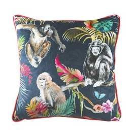 Evans Lichfield Jungle Monkey Cushion Cover, Blue, 43 x 43 cm