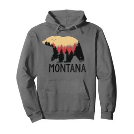 Montana Vintage Grizzly Bear Souvenir Gift Pullover Hoodie