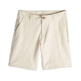 Mugsy Teddys Chino Shorts - Classic Fit Stone Khaki Stretch - Ultra-Flexible & Comfortable Khaki Shorts for Men - 7" Inseam