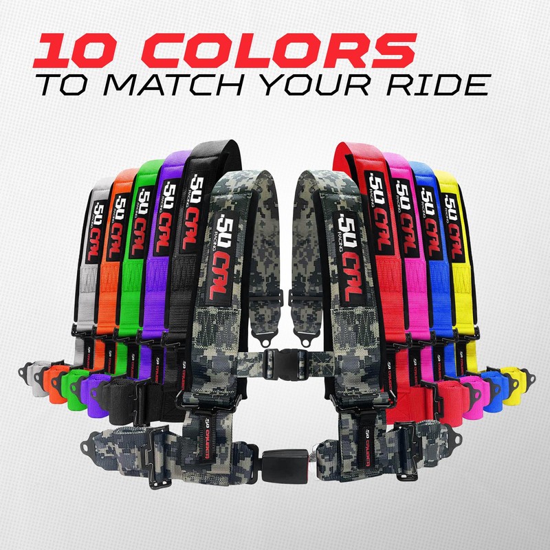 1pc 4 Point Harness for Bucket Seat, Push Release, 10