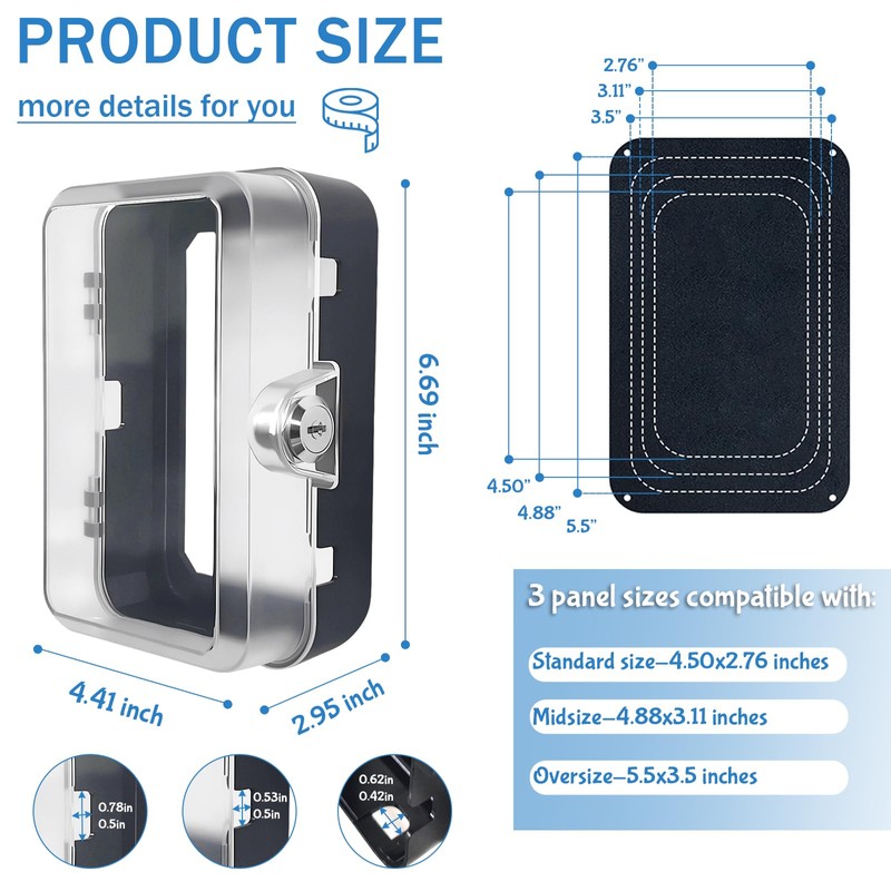 PILISPARK Child Proof Outlet Lock Box with 2 Durable Keys