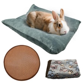 Hamiledyi Rabbit Bed Small Pet Snuggle Mat 15.7x14 Inch Machine Washable Joint Support Rabbits Guinea Pigs Ferrets Kittens (Gray)