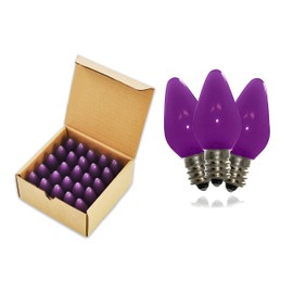 25 Pack C7 Purple Frosted Dimmable SMD LED Retrofit Bulbs