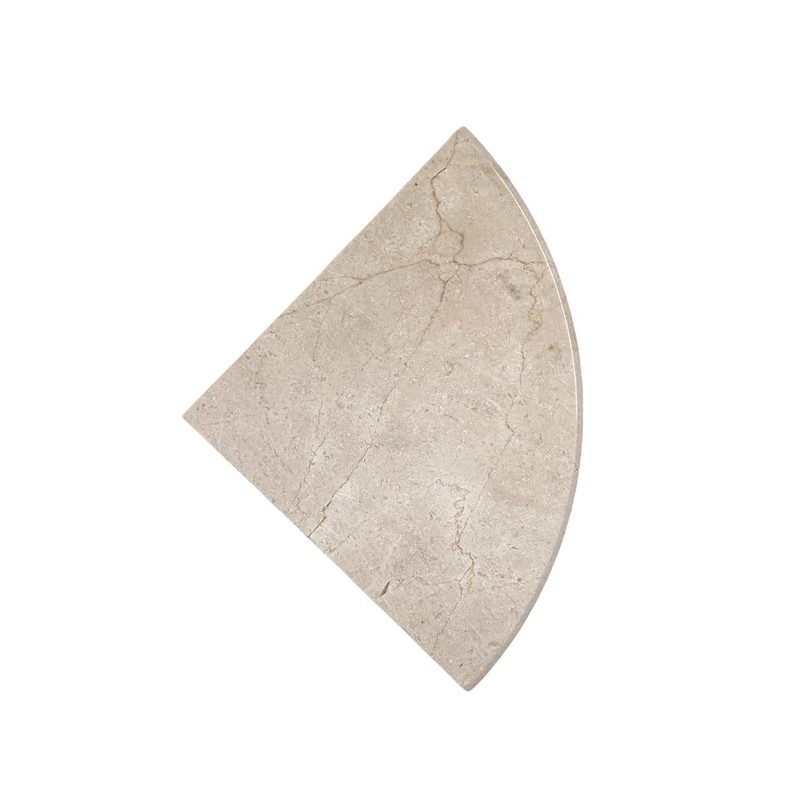 Tenedos 9x9 Round Edge Crema Marfil Premium Corner Shower Shelf