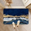 Super Absorbent Diatomaceous Earth Stone Bath Mat,Blue marble Quick-Drying Bathroom