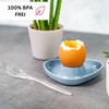 Westmark 6 egg cups, triangular, stackable, high-quality plastic, tri, blue,