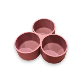 Happy Heart Goods Silicone 3 Cup Dipping Tray for Sauces, Condiments, Dips, Baby Food, Butters and more. Shatterproof and Reusable Toddler Sauce Dipping Cup, Ramekin, Portion Container, Tray