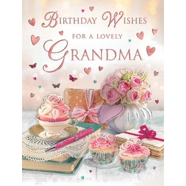Regal Publishing Traditional Birthday Card Grandma, Cakes - 8 x 6 inches - Piccadilly Greetings
