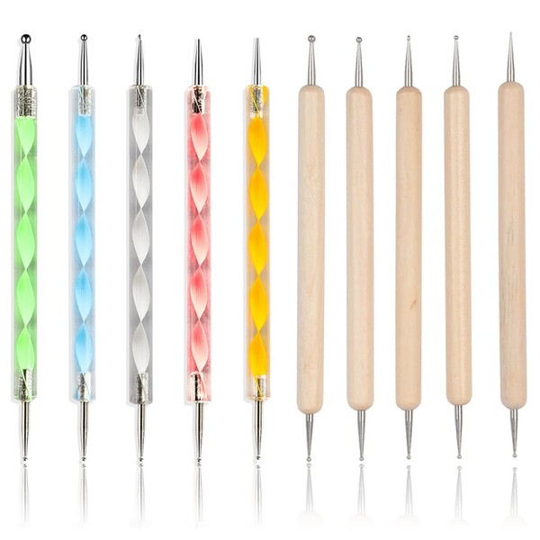 YUUSIKCO 10 STÜCKE Dotting Pen Nail Art Dotting Tools, prägestift,Dotting