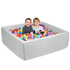 Foam Ball Pit for Toddlers - CALEPTONG 47.2 Inch Large Square Ball Pit for Kids, 2.7 Inch Thickened Wall Baby Ball Pit, Soft Ball Pool Without Balls, Indoor and Outdoor Playpen for Boy Girls
