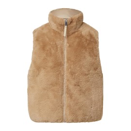 s.Oliver Reversible Quilted Vest with Fur, sandstone