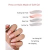 French Tip Press On Nails Almond (Soft French) Medium Length